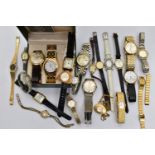 A 'GUCCI' WRISTWATCH AND OTHER ASSORTED WATCHES, quartz movement, round white dial signed 'Gucci',