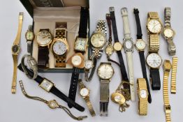 A 'GUCCI' WRISTWATCH AND OTHER ASSORTED WATCHES, quartz movement, round white dial signed 'Gucci',