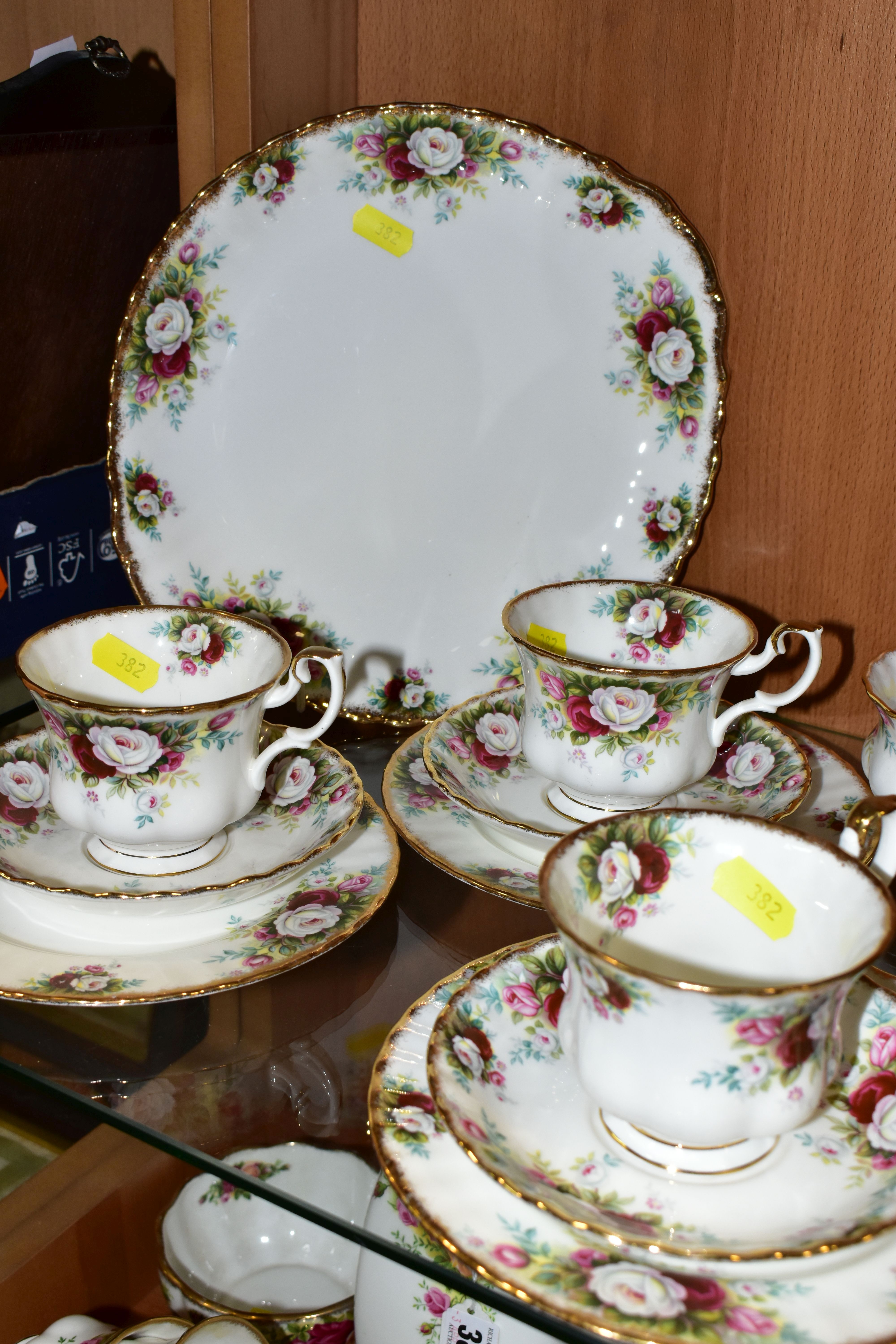 A ROYAL ALBERT 'CELEBRATION' PATTERN TEA SET, comprising two cake plates (one marked as second - Image 7 of 7