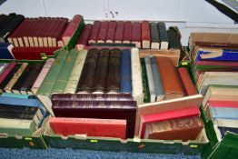 FIVE BOXES OF BOOKS containing approximately 125 older or antiquarian book titles in hardback