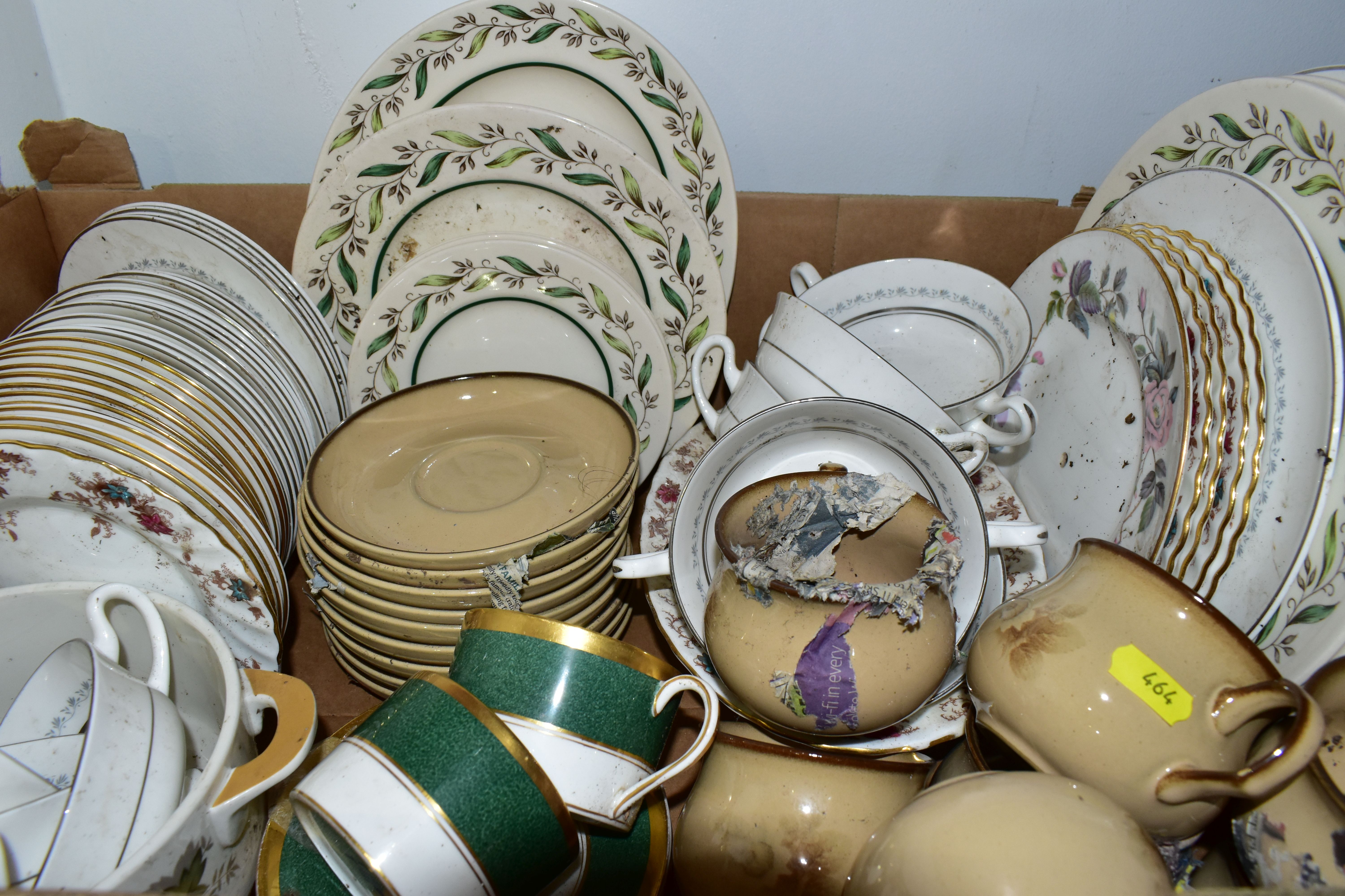 TWO BOXES OF CERAMICS, including assorted tea and dinnerware by Minton, Royal Worcester and Royal - Image 3 of 4