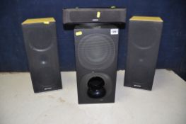 A SONY HT-G700 SUBWOOFER with a Sony SS-CNV350 speaker and a pair of Acoustic solutions AV-150B