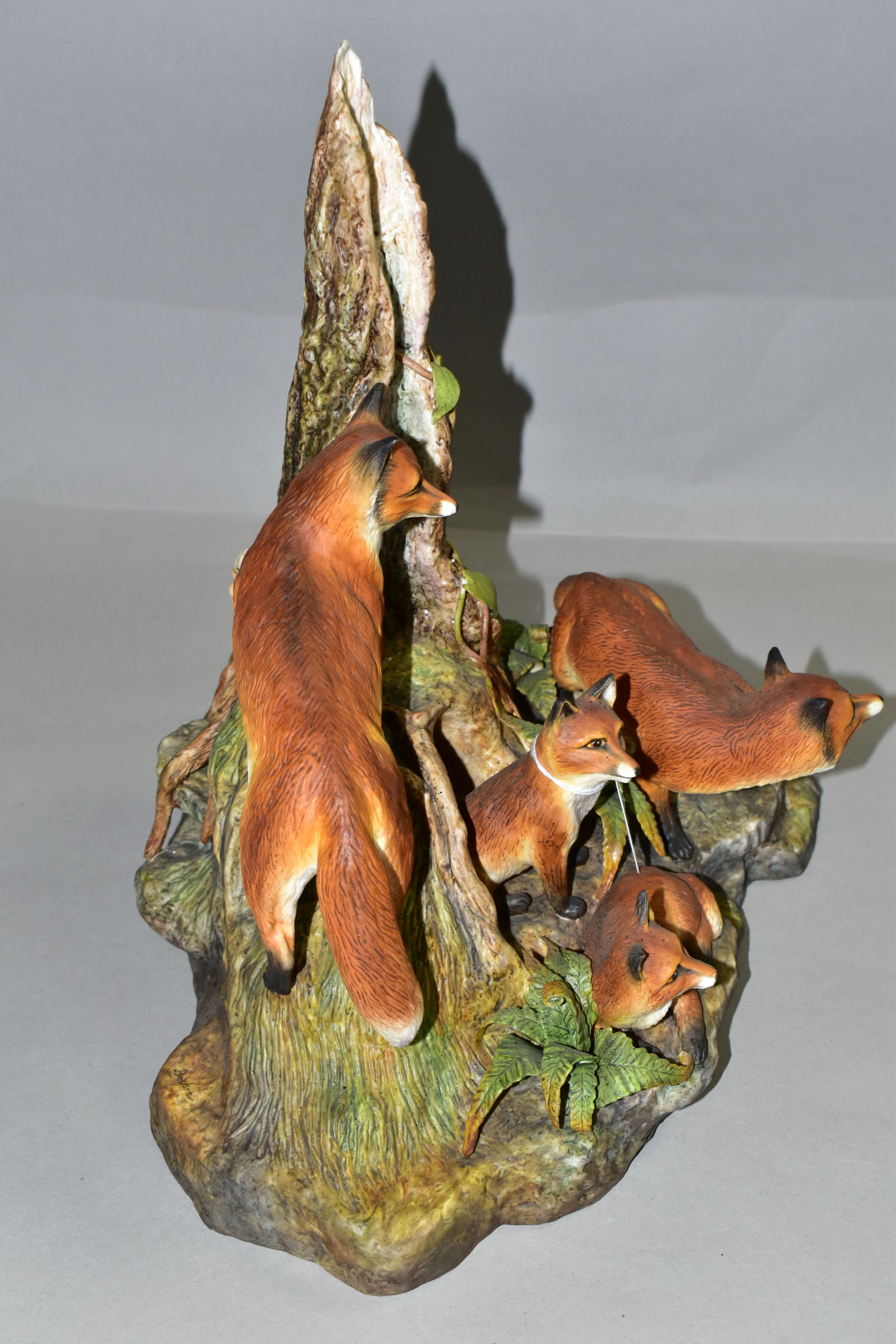 A BOEHM SCULPTURE OF A FAMILY OF FOXES, in a naturalistic woodland setting, limited edition, from - Image 3 of 5