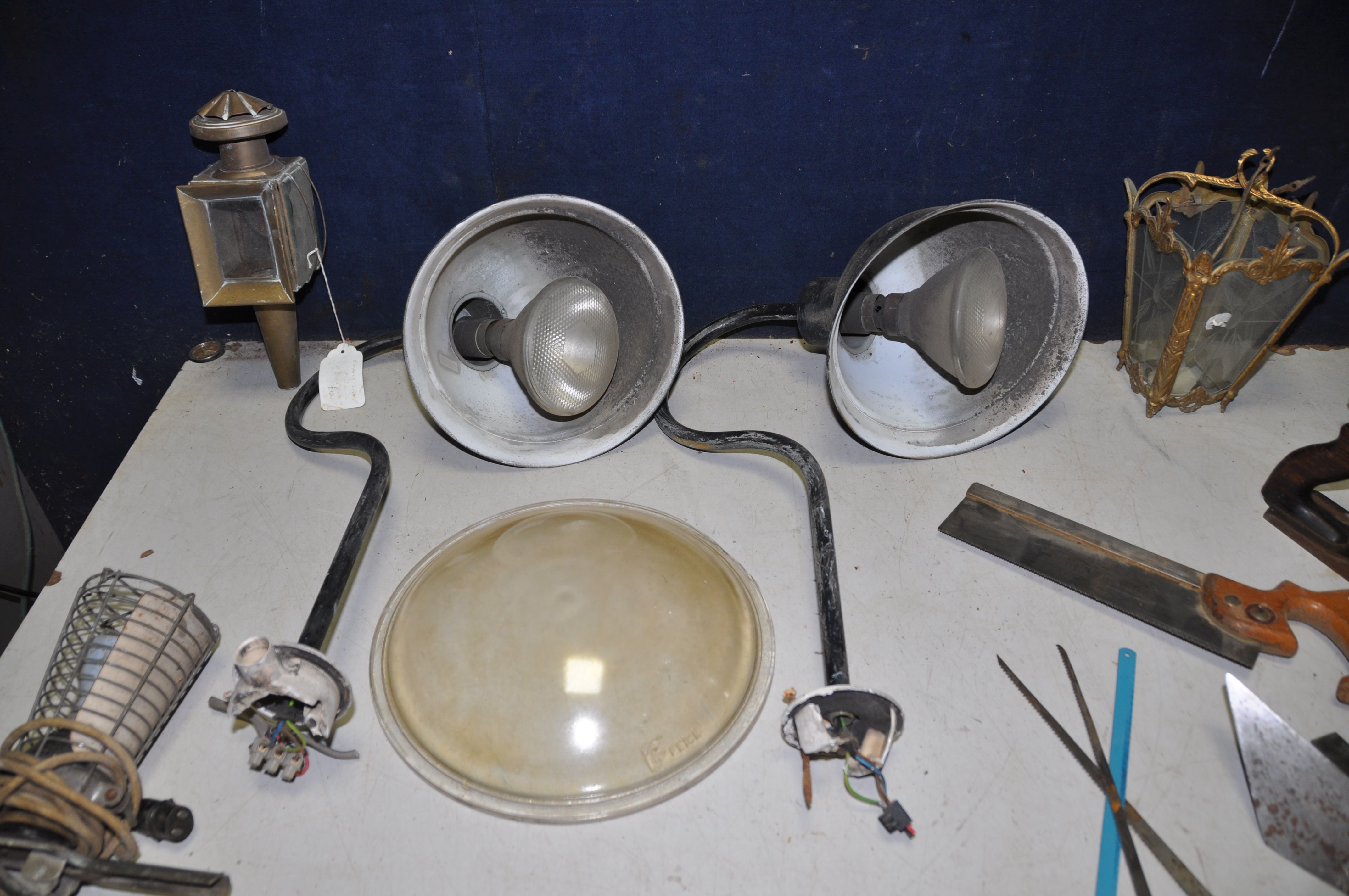 A SELECTION OF OUTDOOR LIGHTING along with some vintage tools, a Stanley hand drill, Sergant VBN - Image 2 of 3