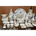 A QUANTITY OF AYNSLEY 'COTTAGE GARDEN' PATTERN GIFTWARE, comprising a table lamp, three pin