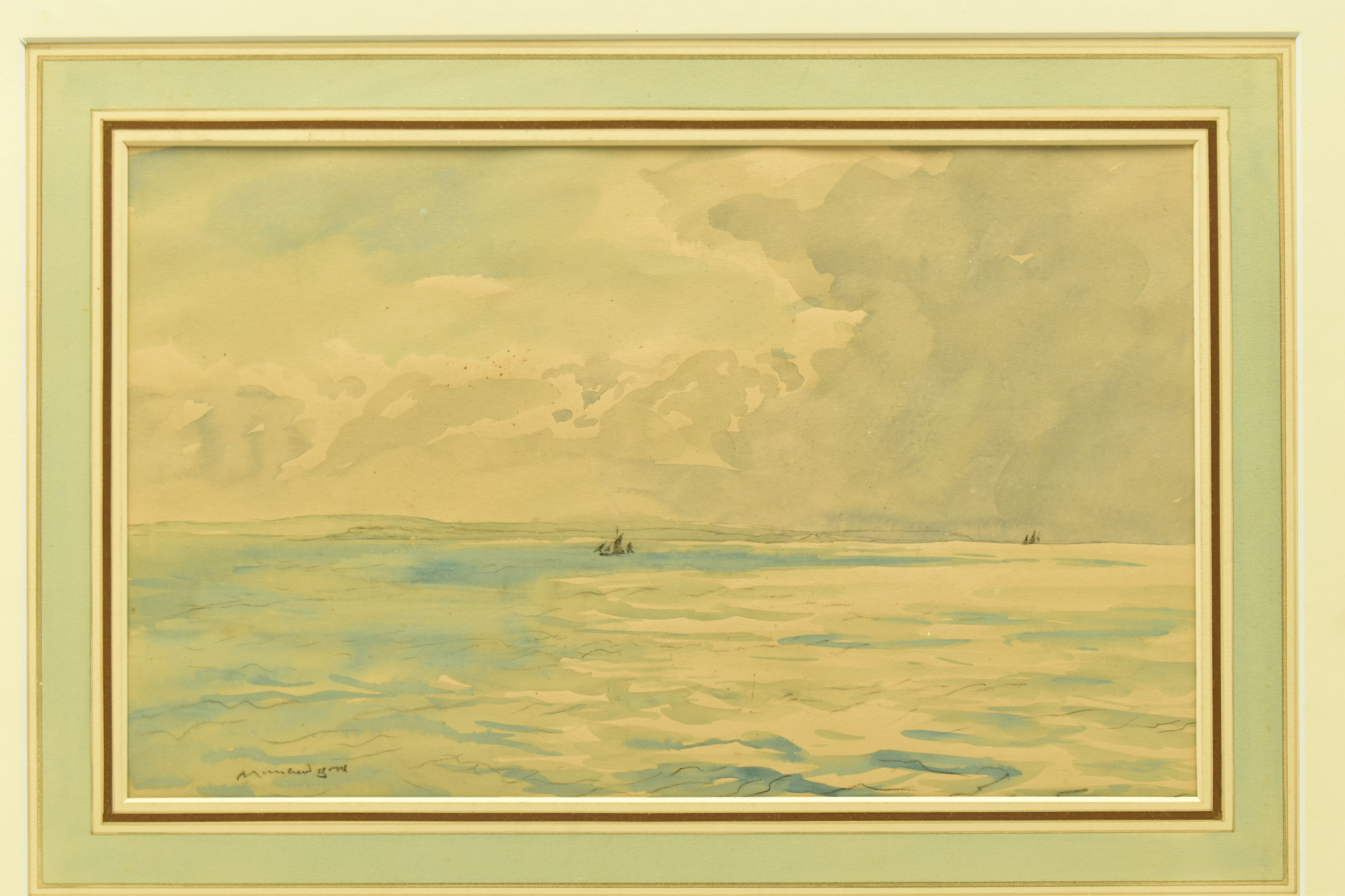 DAVID MUIRHEAD BONE (1876-1953) 'SPANISH COAST', a view to a distant coastline across open seas, - Image 2 of 8