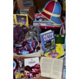 THREE BOXES OF ASTON VILLA FOOTBALL CLUB MEMORABILIA AND EPHEMERA ETC, to include season tickets