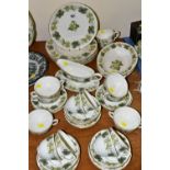 A ROYAL WORCESTER HOP 'MATHON' PATTERN DINNER SERVICE, comprising a pair of oval serving dishes, a