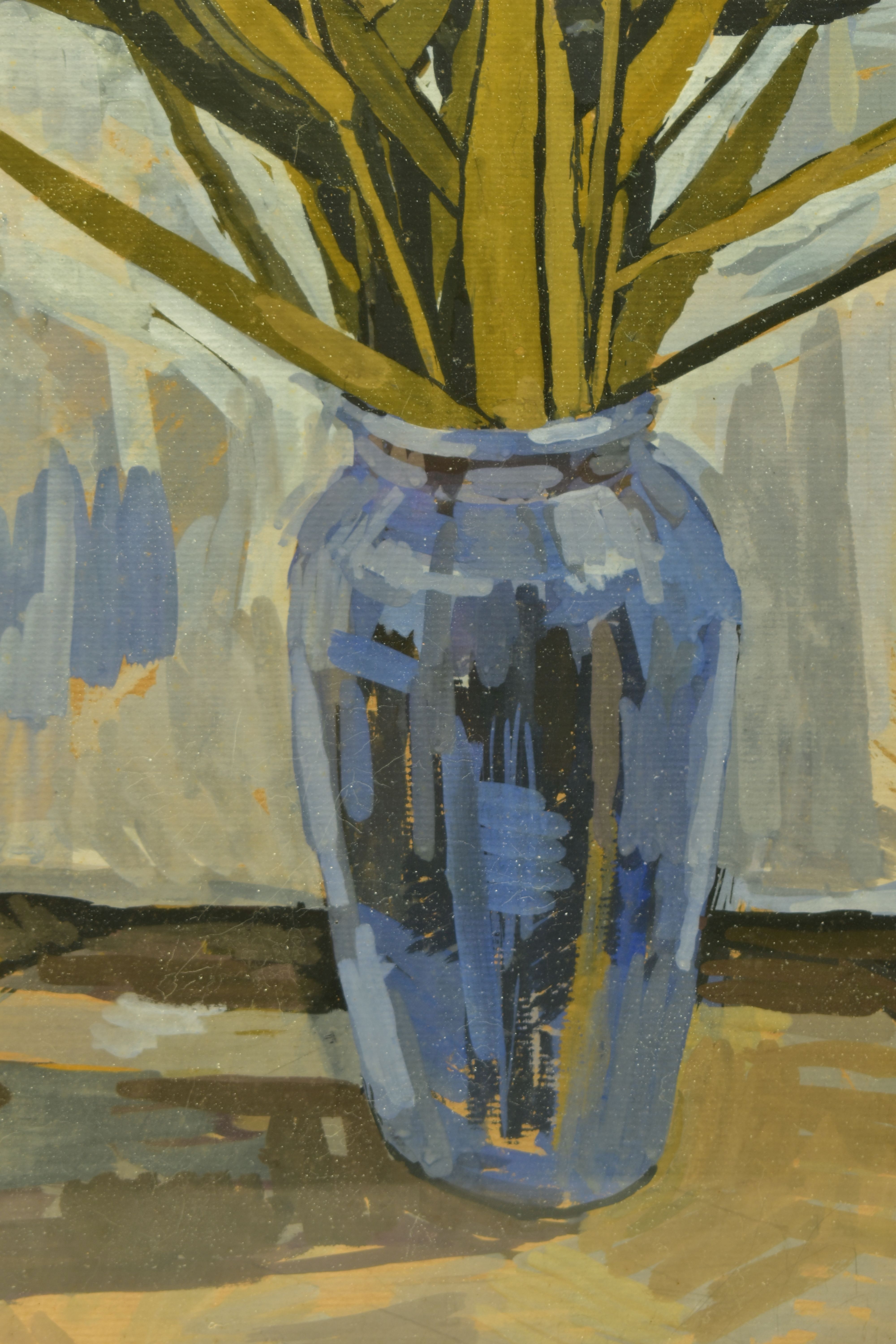 ATTRIBUTED TO FELICITY EVERSHED (20TH CENTURY) 'REEDS IN A VASE', a still life study of trees in a - Image 3 of 8