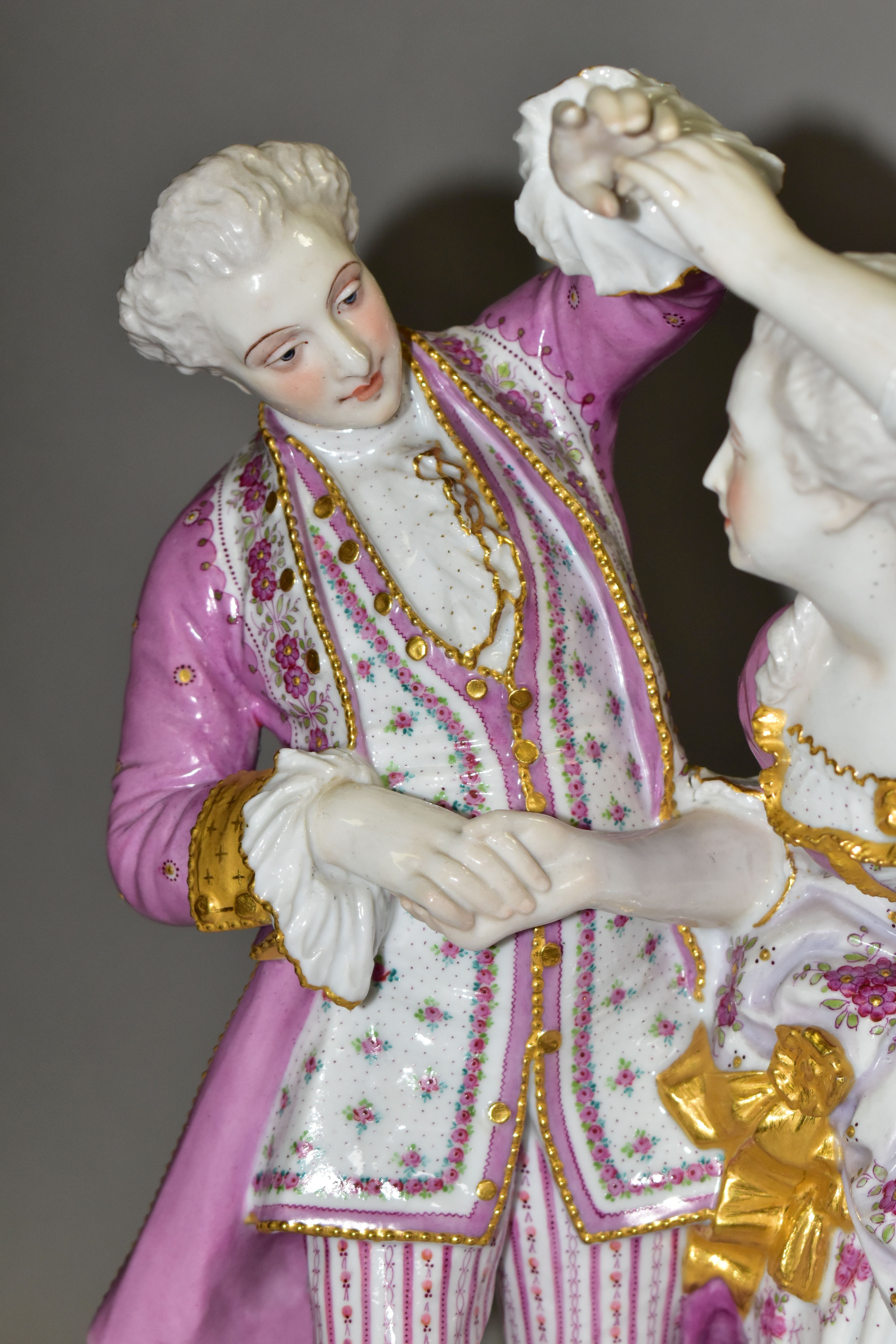 A LATE 19TH CENTURY PARIS (VION & BAURY) PORCELAIN FIGURE GROUP OF A LADY AND GENTLEMAN DANCING, - Image 2 of 11