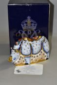 A BOXED LIMITED EDITION ROYAL CROWN DERBY WHITE RHINO PAPERWEIGHT a Sinclair's exclusive, with