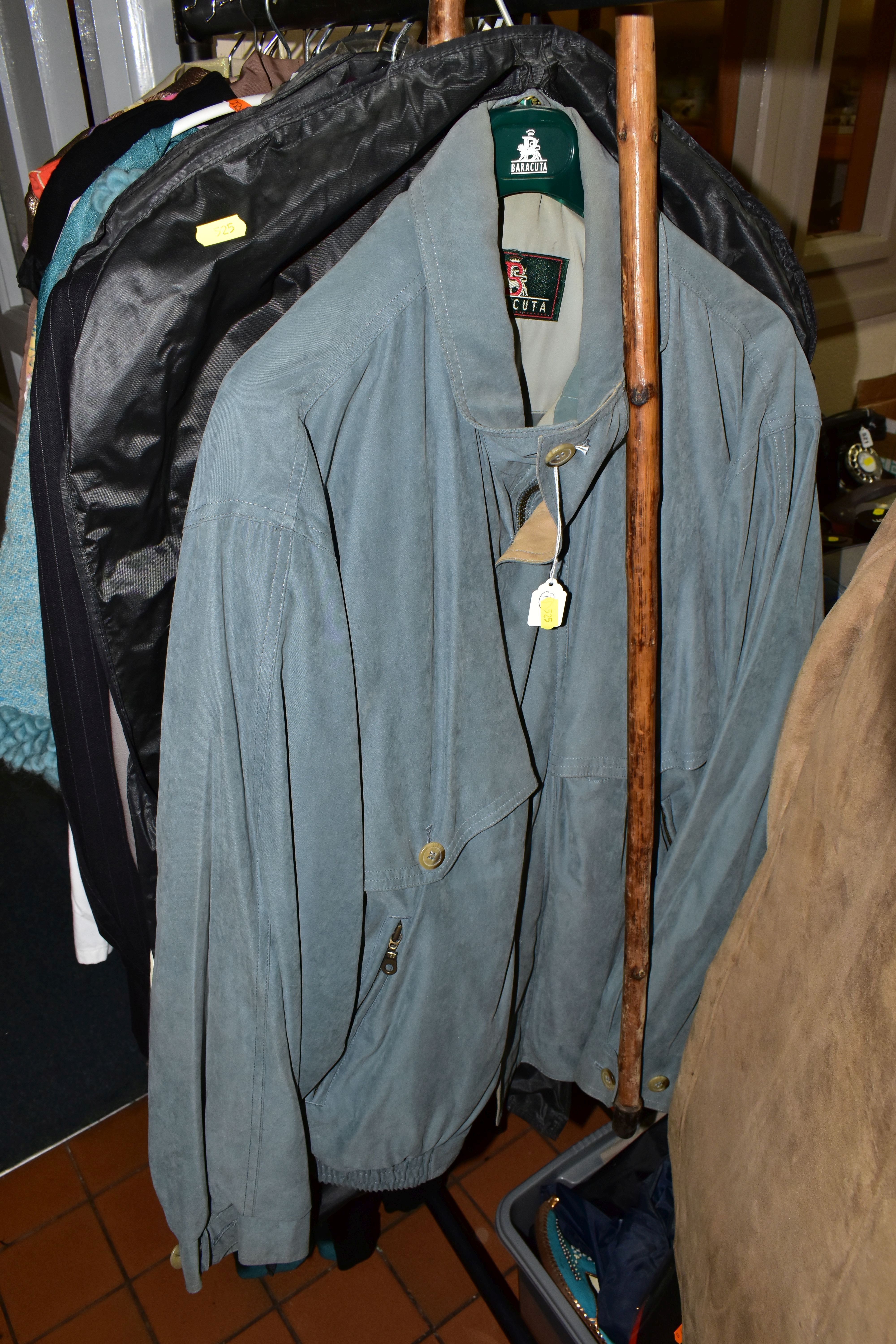 A COLLECTION OF VINTAGE CLOTHING, to include 1960's and 1970's dresses, gent's suits, jackets and - Image 6 of 14