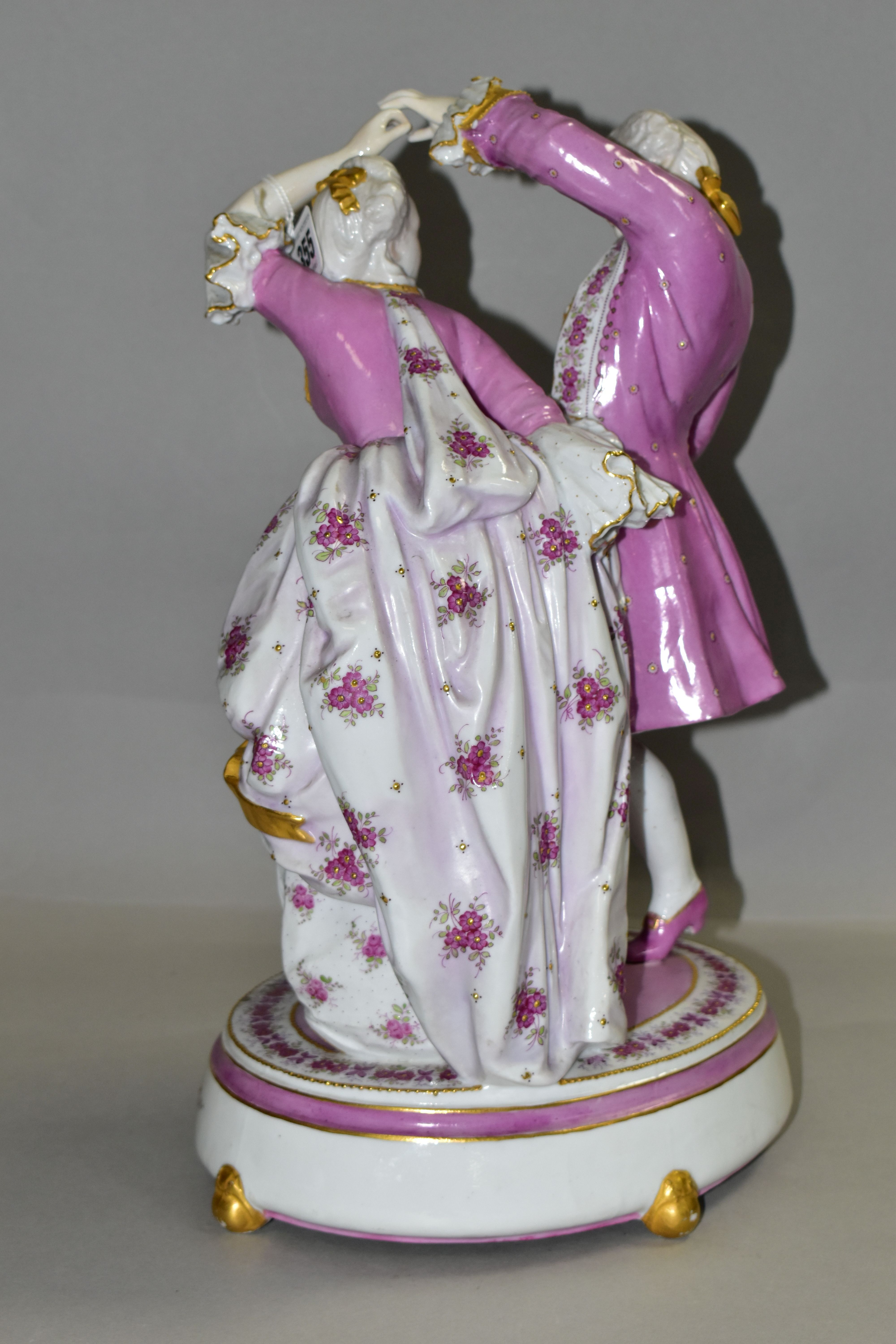 A LATE 19TH CENTURY PARIS (VION & BAURY) PORCELAIN FIGURE GROUP OF A LADY AND GENTLEMAN DANCING, - Image 6 of 11