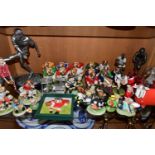 A COLLECTION OF RUGBY THEMED FIGURES, ETC, over forty pieces to include a Leonardo Silver Dreams