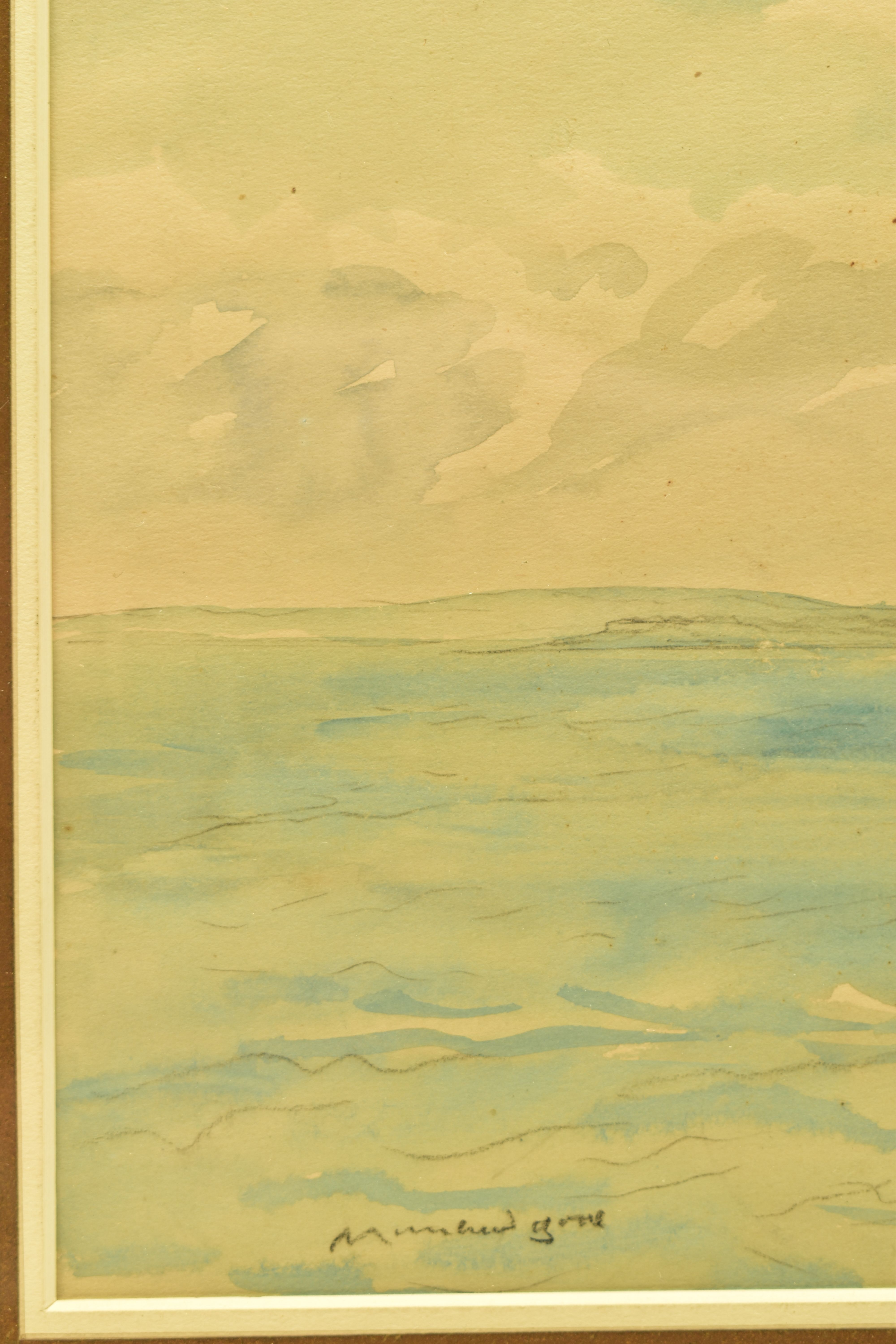 DAVID MUIRHEAD BONE (1876-1953) 'SPANISH COAST', a view to a distant coastline across open seas, - Image 4 of 8