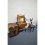 A SELECTION OF OCCASIONAL FURNITURE, to include a Georgian washstand, with a double fold over top, a