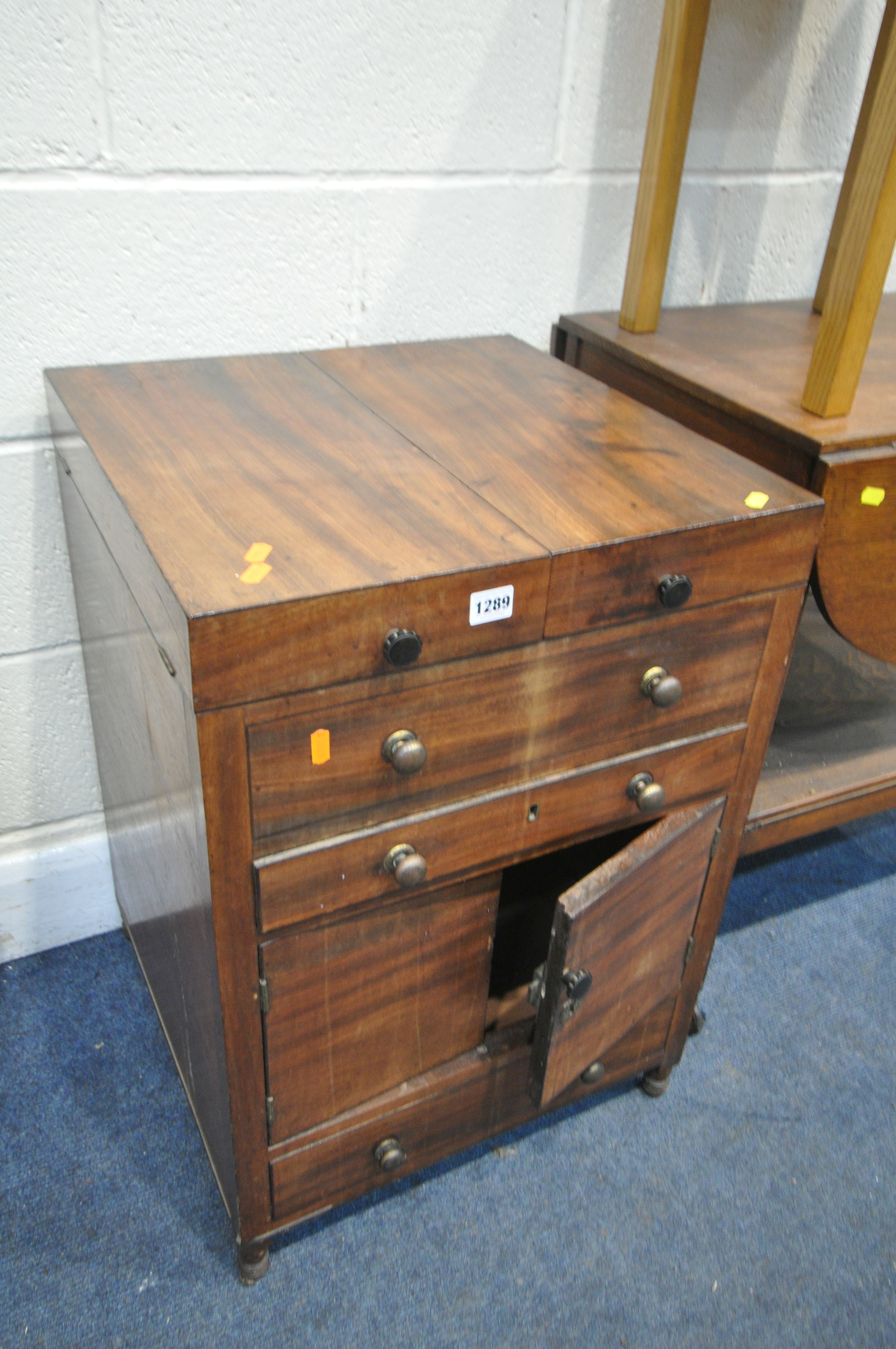 A SELECTION OF OCCASIONAL FURNITURE, to include a Georgian washstand, with a double fold over top, a - Image 2 of 5