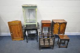 A SELECTION OF OCCASIONAL FURNITURE, to include a late Victorian two door cabinet, width 50cm x