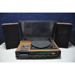 A HITACHI SDT-7765 MUSIC CENTRE with pair of matching Hitachi SS-8260G speakers and original box (
