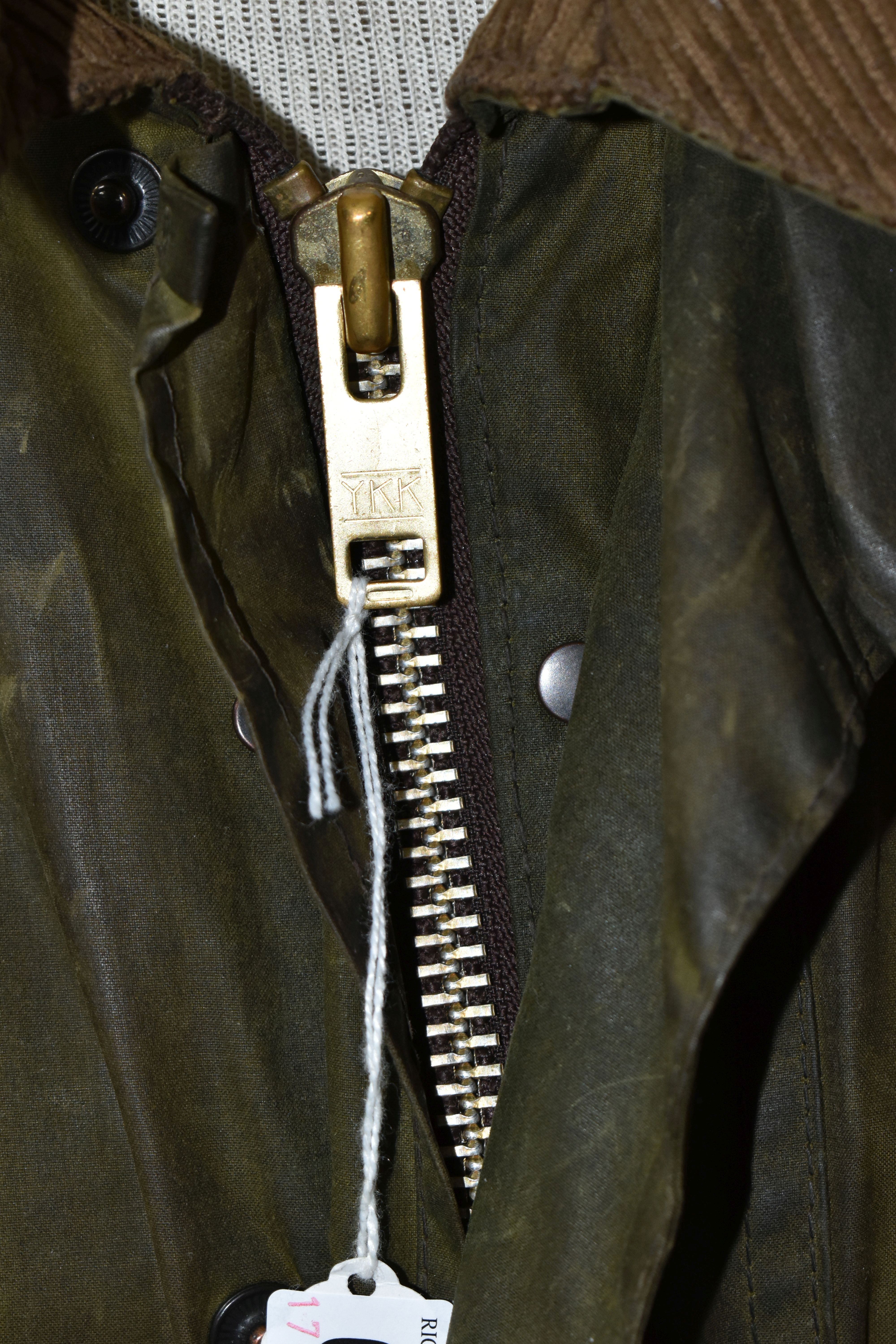 A BARBOUR WAX JACKET, 'Gamefair' style, size 102cm/40 , with detachable hood (1) (Condition - Image 7 of 9