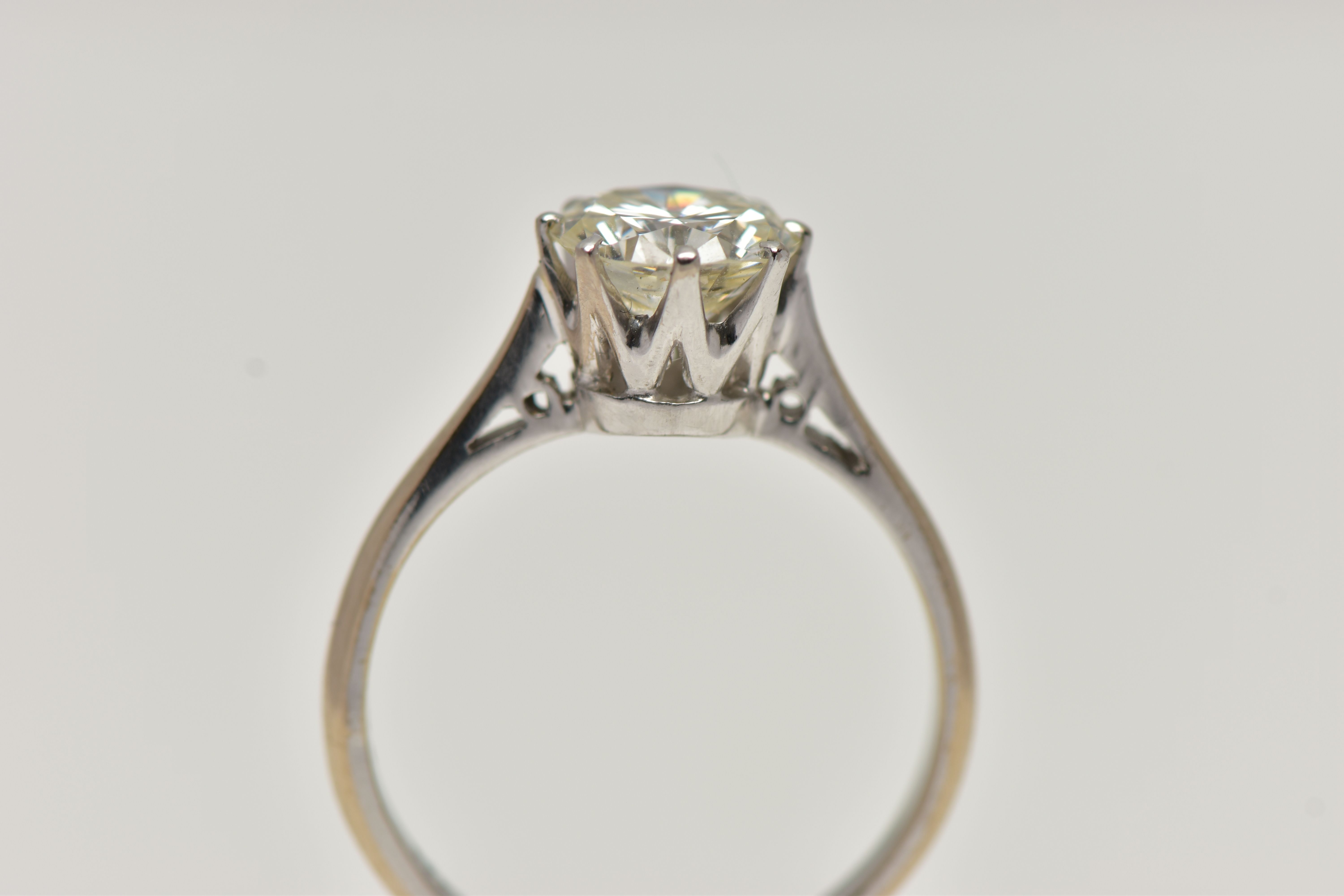 A MODERN SINGLE STONE DIAMOND RING, round brilliant cut diamond, estimated carat weight 1.50ct, - Image 6 of 12