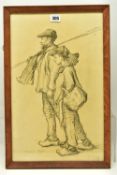 JOSEPH MILNER KITE (1862-1946) FISHERMAN AND BOY, a sketch of two male figures, the man holding a