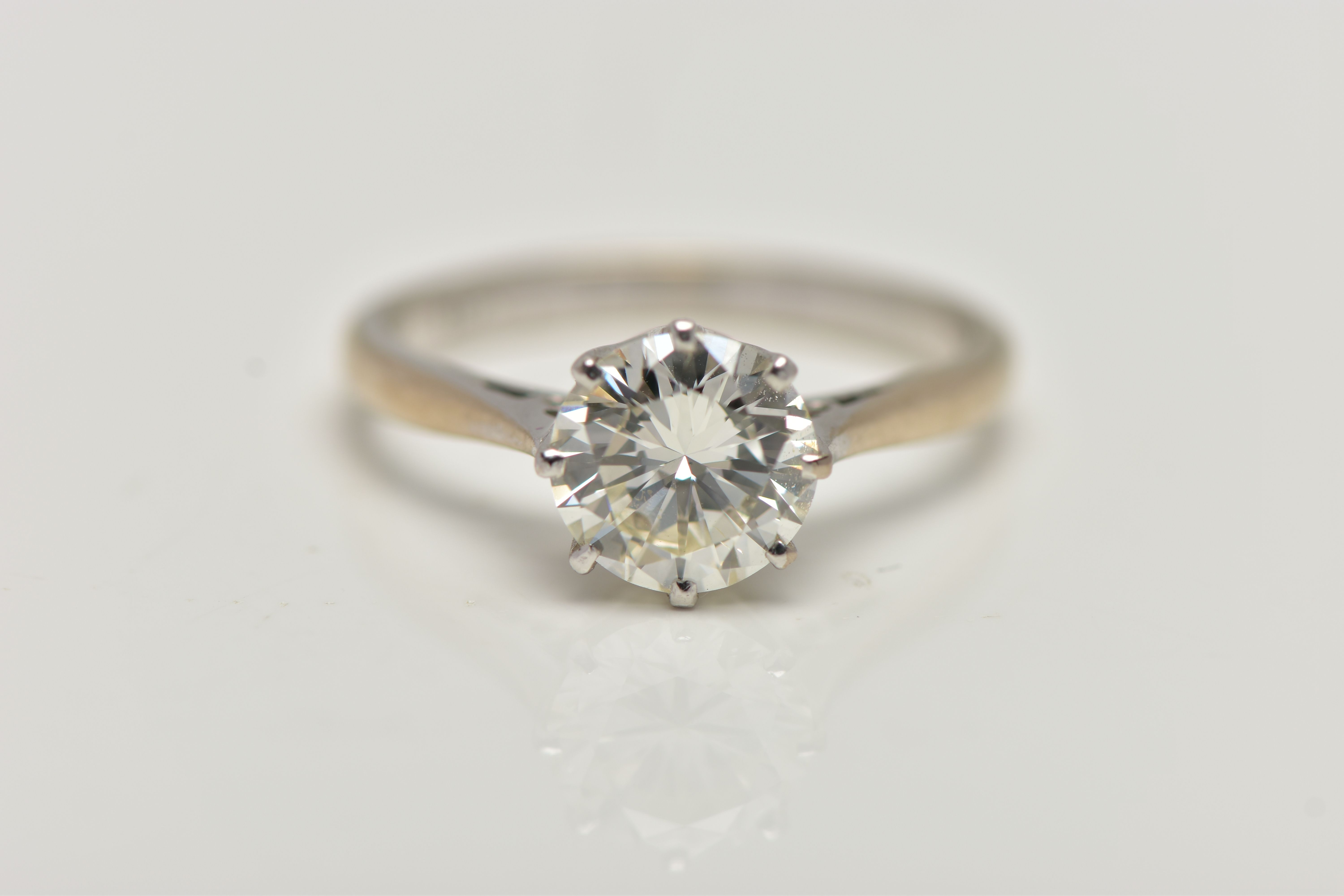 A MODERN SINGLE STONE DIAMOND RING, round brilliant cut diamond, estimated carat weight 1.50ct, - Image 8 of 12