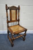 A TITCHMARSH AND GOODWIN CAROLEON OAK CHAIR, with bergère back and seat, unstamped (condition:-