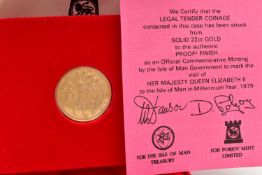 ISLE OF MAN BOXED GOLD PROOF SOVEREIGN 1979 WITH CERTIFICATE
