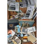 TWO BOXES OF POSTCARDS & PAPER EPHEMERA, containing a large collection of facsimile copies on the