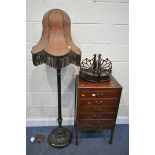 AN EDWARDIAN MAHOGANY FIVE DRAWER MUSIC CABINET, width 50cm x depth 37cm x height 89cm, a standard