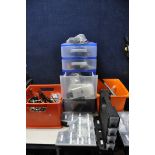 A LARGE QUANTITY OF BICYCLE SPARES AND CONSUMABLES to include a four draw unit containing spares and