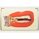 RORY HANCOCK (WELSH 1987) 'ROCK CANDY', a signed limited edition box canvas print of a mouth and a