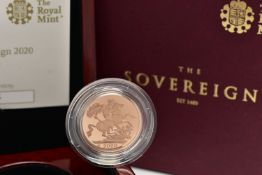 A 2020 ROYAL MINT BOXED GOLD PROOF SOVEREIGN 2020, with certificates of authenticity