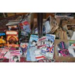 SIX BOXES OF PAPER EPHEMERA, a large collection of newspapers, magazines, calendars, guides and