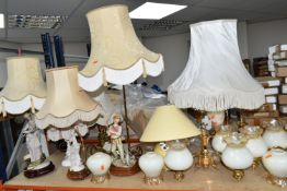 A QUANTITY OF LAMPS AND LIGHT FITTINGS, generally modern or late twentieth century to include