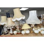 A QUANTITY OF LAMPS AND LIGHT FITTINGS, generally modern or late twentieth century to include