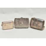 A GEORGE V SILVER CIGARETTE CASE AND AN EDWARDIAN SILVER VESTA, BOTH BY HENRY MATTHEWS AND A