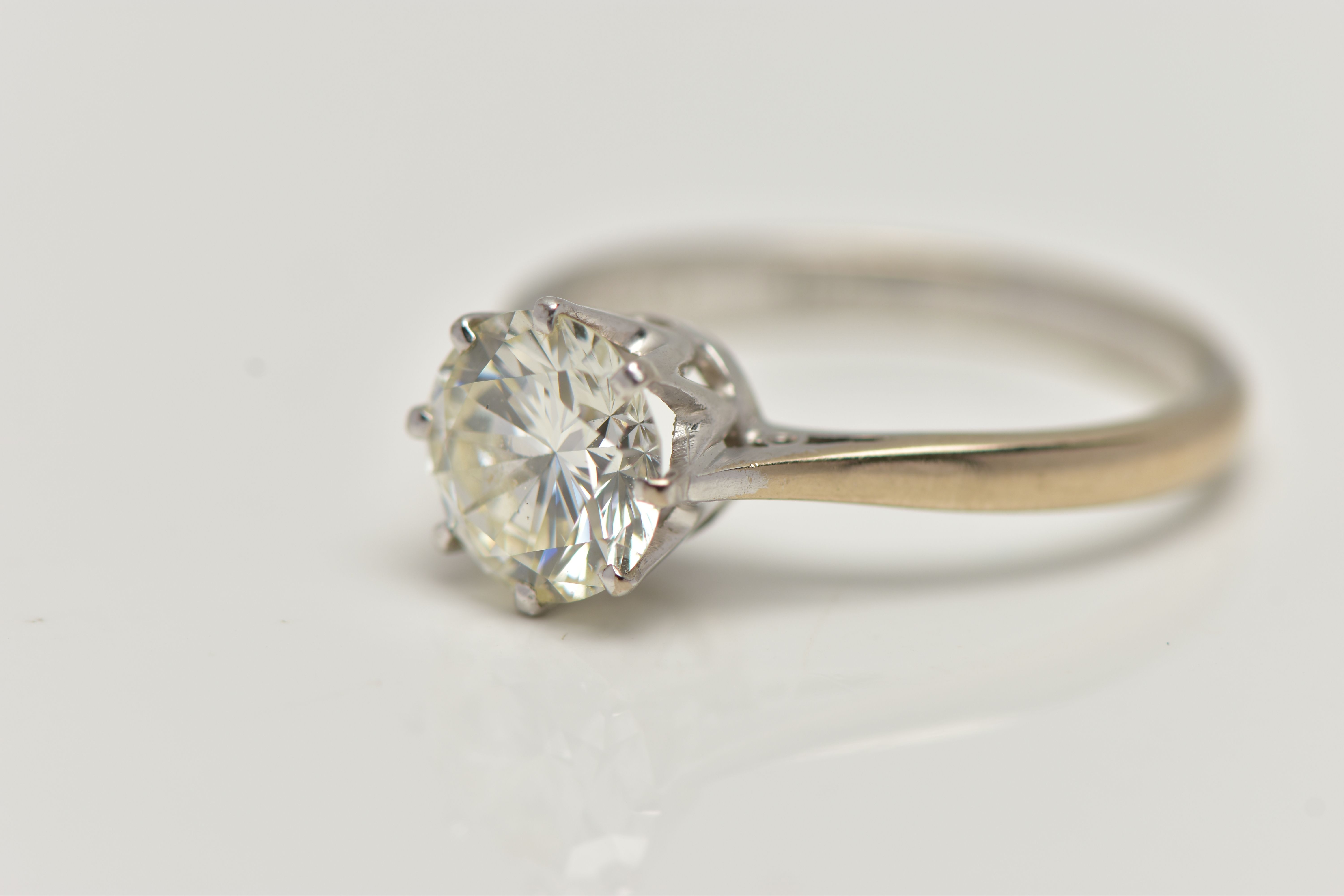A MODERN SINGLE STONE DIAMOND RING, round brilliant cut diamond, estimated carat weight 1.50ct, - Image 9 of 12