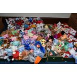 THREE BOXES OF TY BEANIE BABY BEARS AND OTHER ANIMALS, to include approximately one hundred and