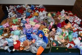 THREE BOXES OF TY BEANIE BABY BEARS AND OTHER ANIMALS, to include approximately one hundred and