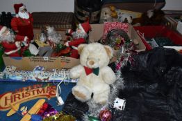 THREE BOXES OF ASSORTED SUNDRIES, to include Christmas decorations and fairy lights, a 1980's