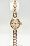 A LADYS 9CT GOLD 'REGENCY' WRISTWATCH, manual wind, small round cream dial signed 'Regency, 17