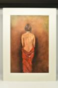 ATTRIBUTED TO HELEN McCHESNEY (BRITISH CONTEMPORARY) A FEMALE FIGURE STUDY, a view from behind of