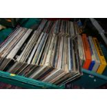 THREE TRAYS CONTAINING OVER TWO HUNDRED LPs AND BOXSETS including Billy Conolly, Wings, Bread, Tears