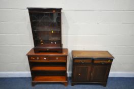TWO VARIOUS MAHOGANY BOOKCASES, one with double glazed doors, largest width 70cm x depth 28cm x