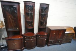 A SELECTION OF MAHOGANY FURNITURE, to include a bureau with a fitted interior, width 75cm x depth