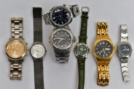 SEVEN WRISTWATCHES, to include a gents 'Gisa', a gents 'Ben Sherman', gents 'Adidas', a ladys 'River