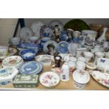 A LARGE QUANTITY OF PORCELAIN GIFTWARE, comprising Royal Crown Derby 'Derby Posies' pattern bell,