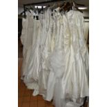 EIGHTEEN ASSORTED WEDDING DRESS, retail stock clearance, colours and styles vary, champagne,
